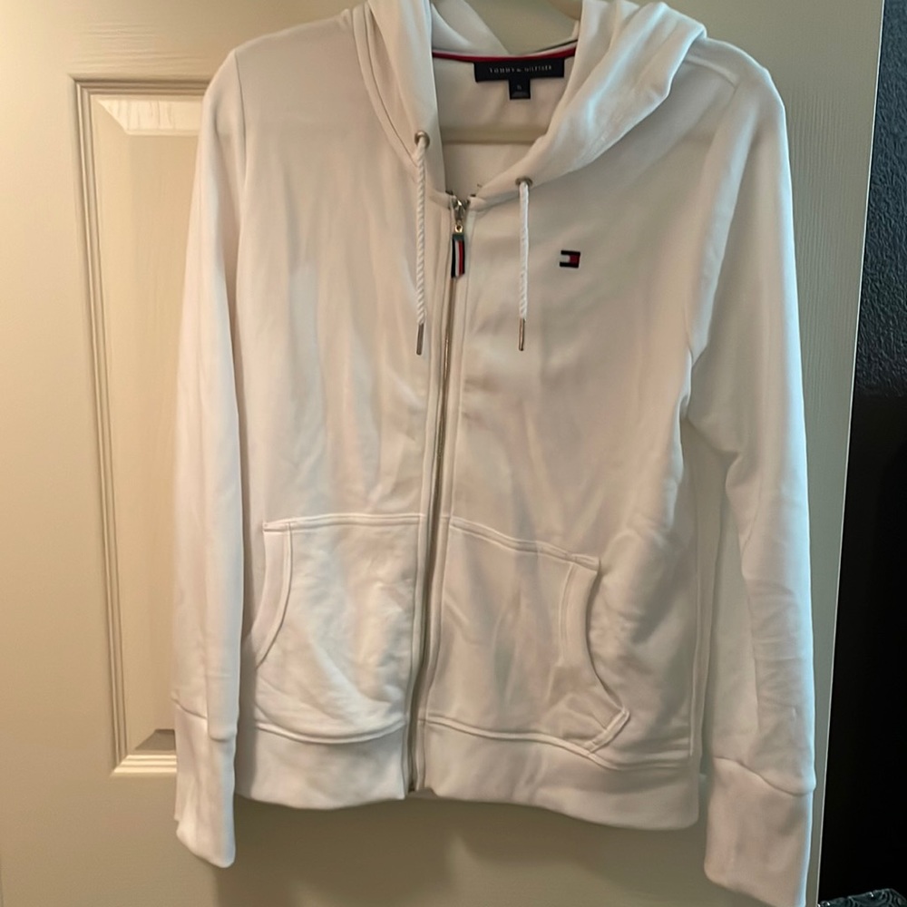 Tommy Hilfiger white zip hoodie